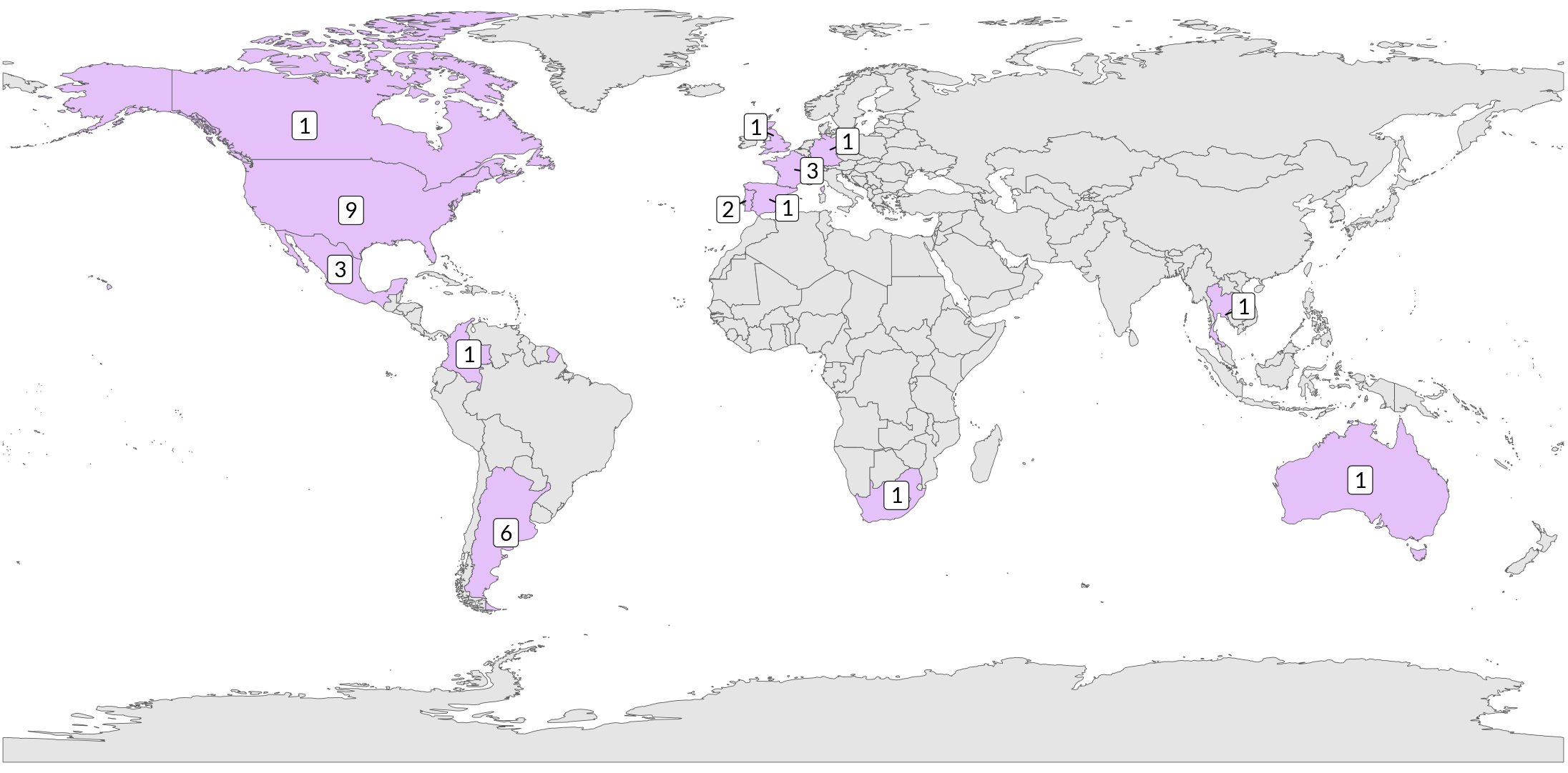 Mapa de distribuição dos colaboradores do INMPe